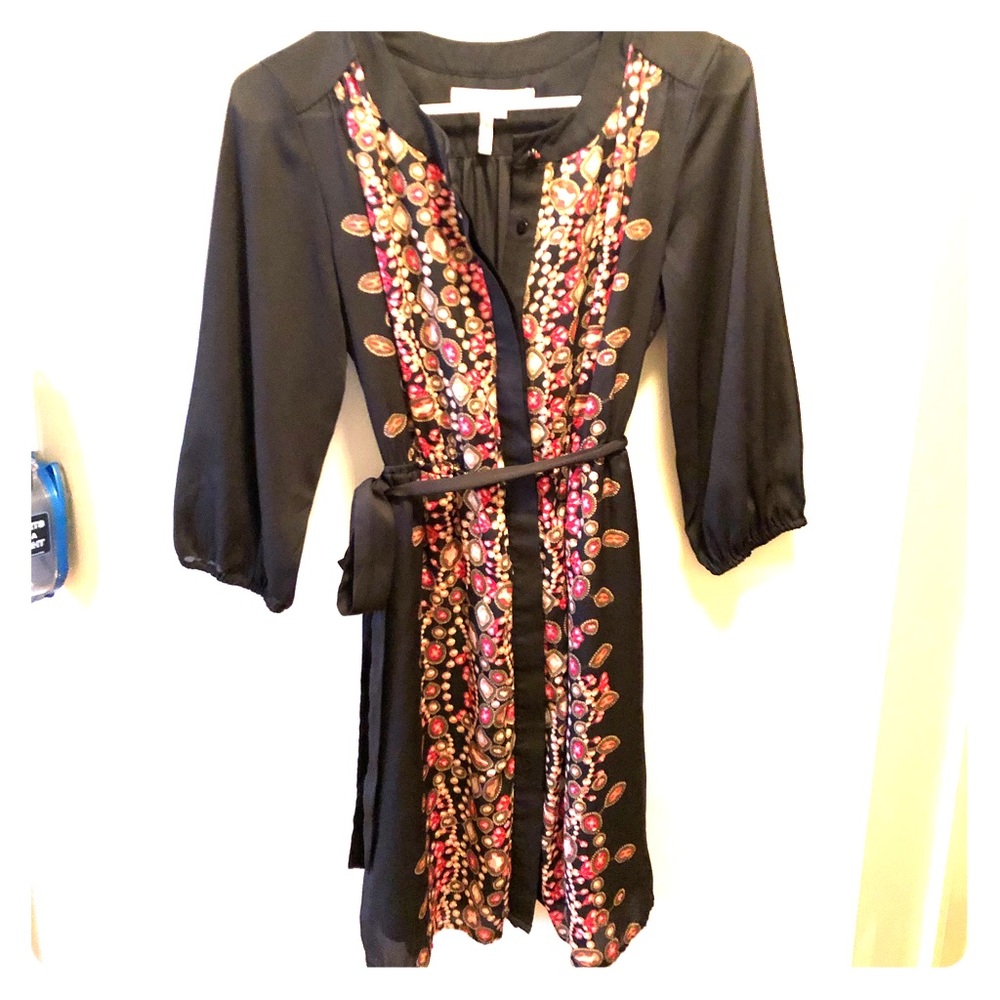 Max and Cleo Black Floral Dress XS